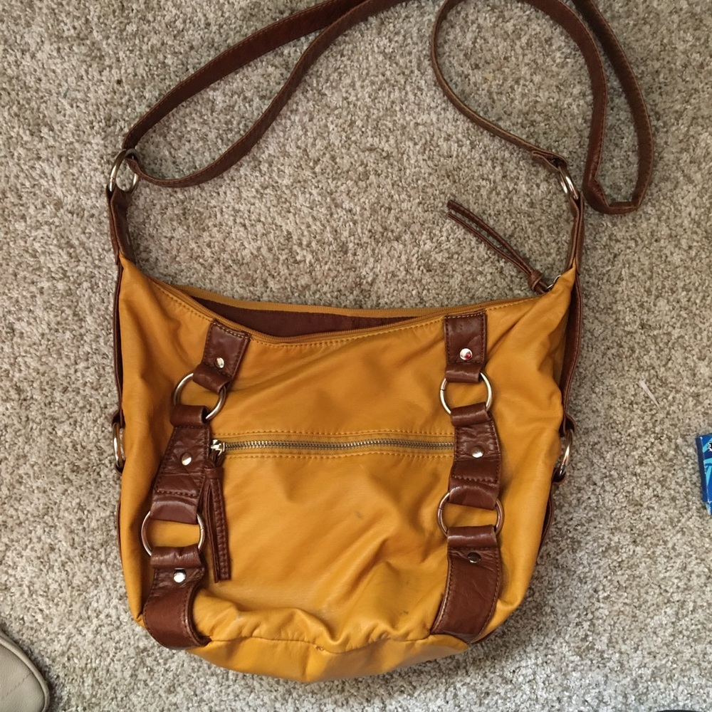 Yellow and brown bag